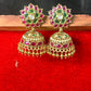 Ruby & Emerald Stone Jhumka Earrings