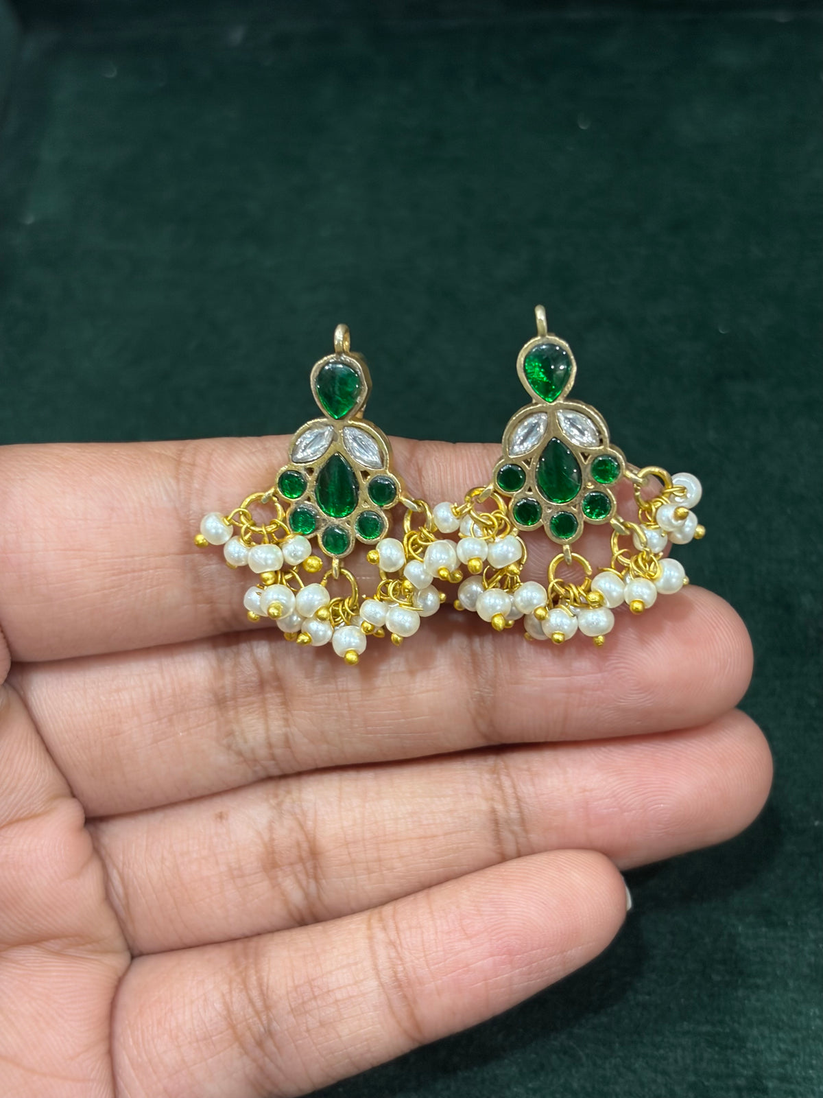 Green Pachi kundan Bugadi
