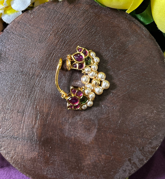 Traditional Pearl Nath with Kemp Stones