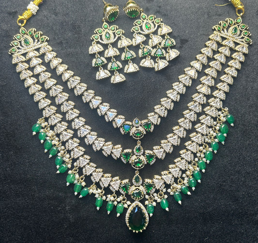 Emerald Princess Layered AD Necklace Set