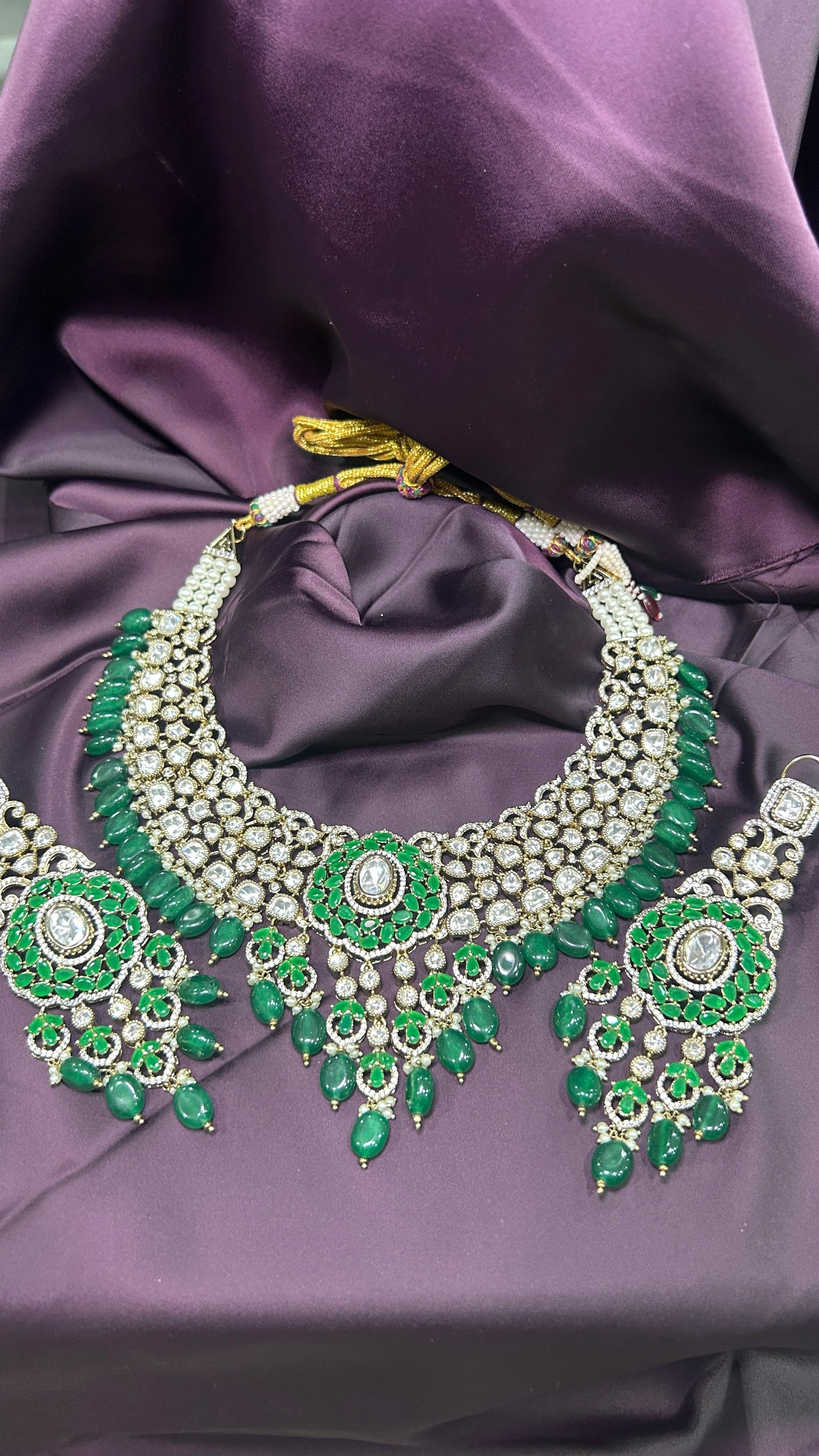 Grand Emerald Polki Maharani Set