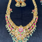 Peacock Lakshmi Temple Bridal long Necklace Set