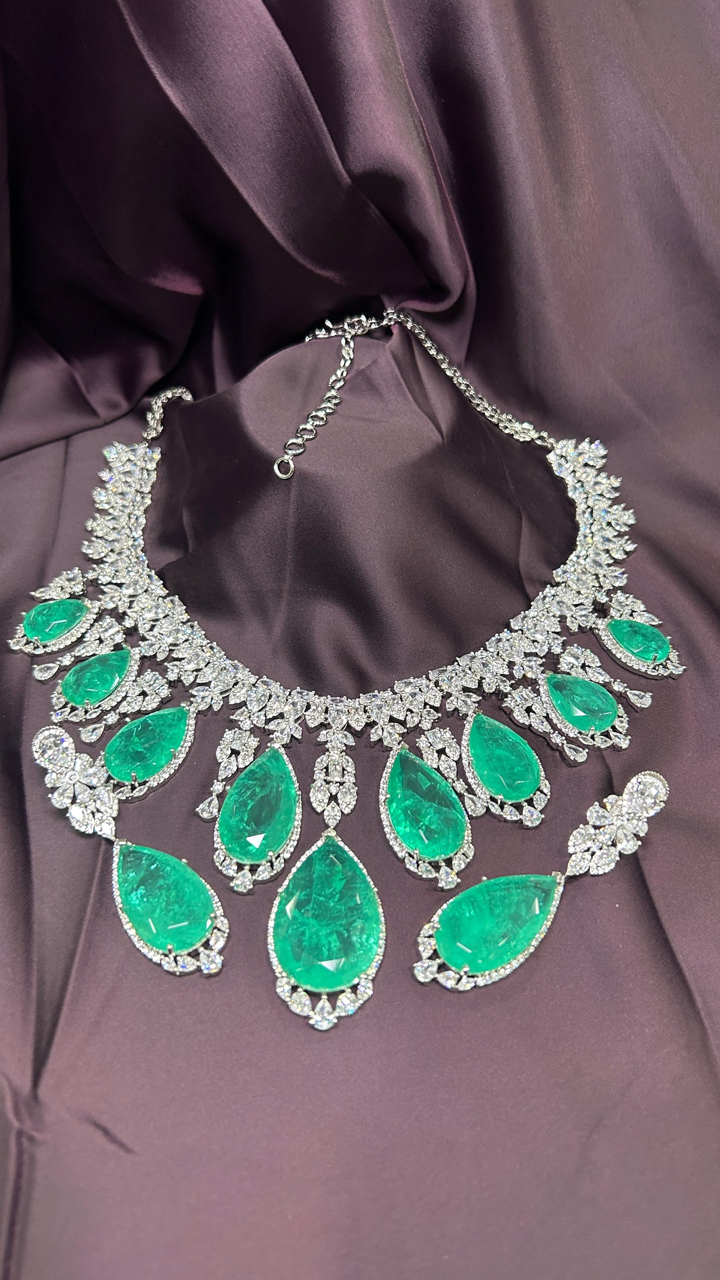 Grand Emerald & Diamond Statement Necklace