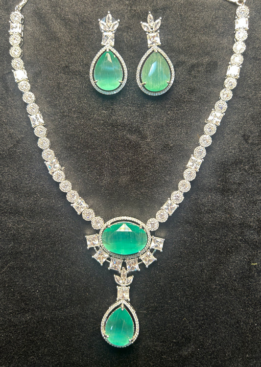 Mint Radiance Designer Necklace Set