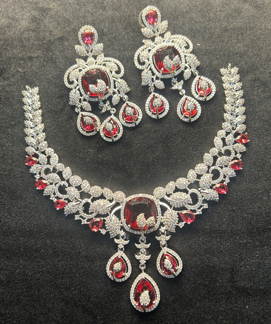 Imperial Red Radiance Necklace Set
