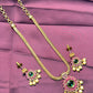 Emerald & Ruby Pearl Drop Necklace Set