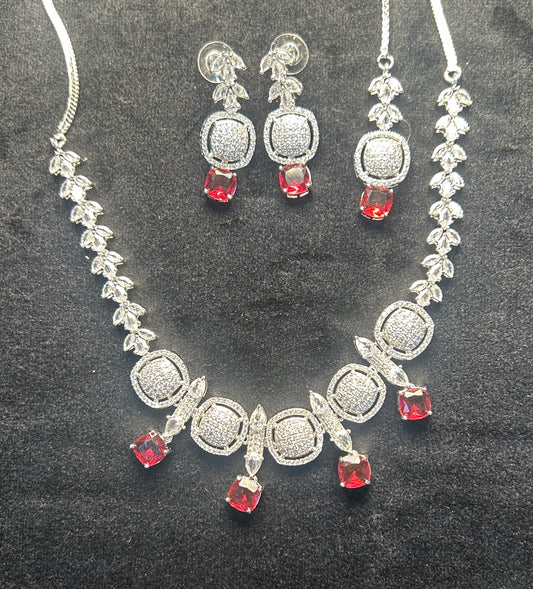 Radiant Ruby Elegance Necklace Set