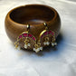 Ruby Enamel Arch Bugdi Earrings