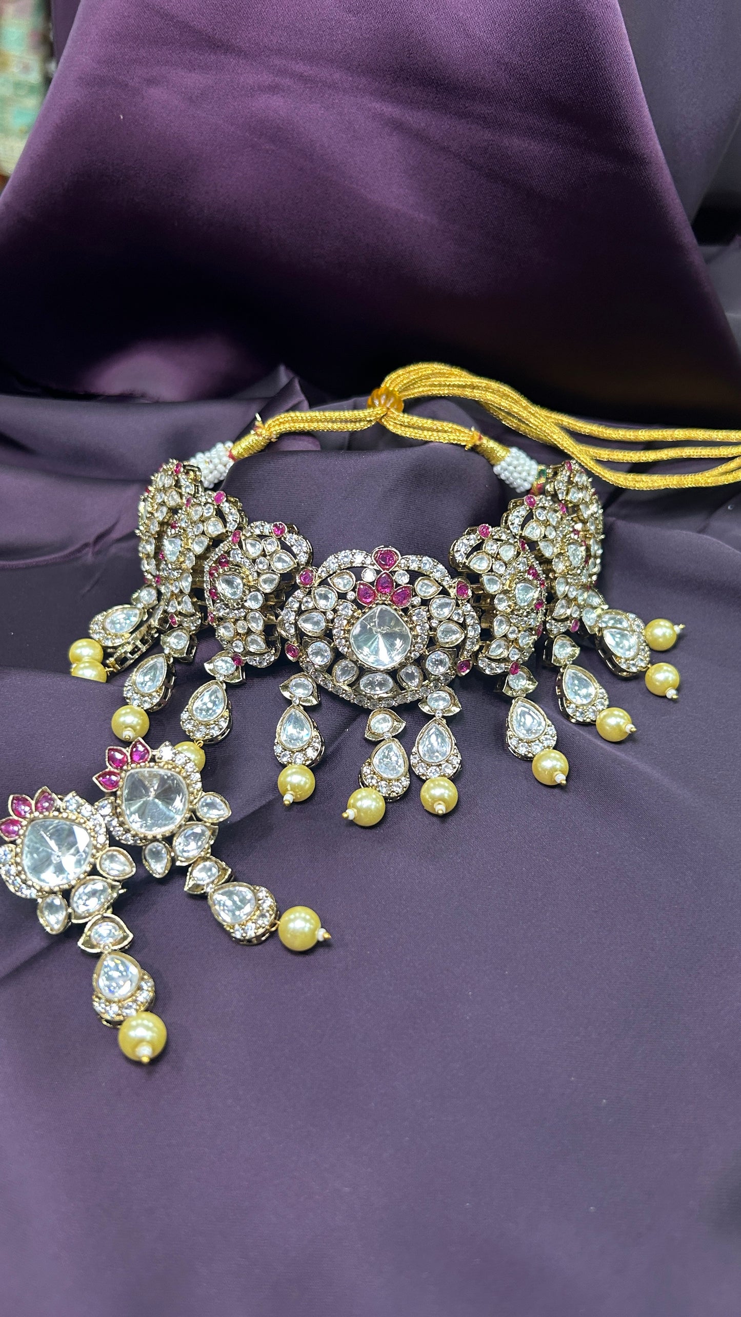 Royal Kundan & Polki Choker Necklace Set