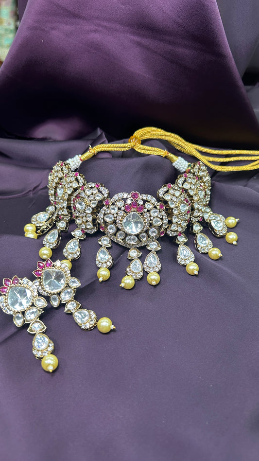 Royal Kundan & Polki Choker Necklace Set