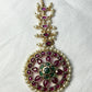 Traditional Kundan Maang Tikka with Ruby & Emerald Accents