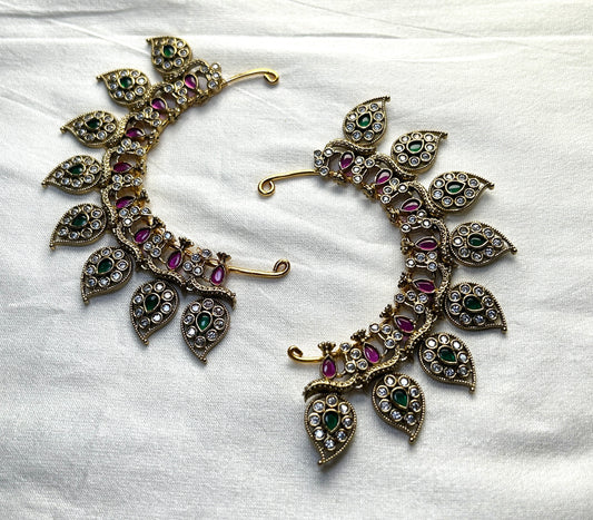 Royal Heritage Ear Cuffs – Kundan Leaf Design