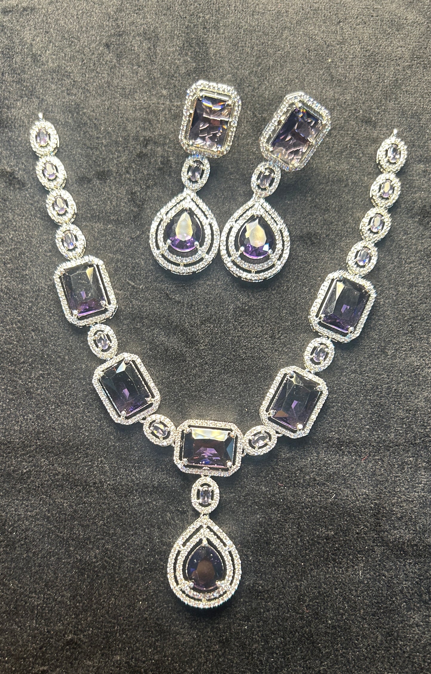 Royal Amethyst Glam Necklace Set