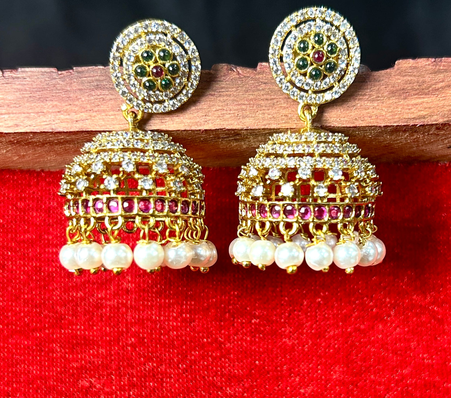 Royal Kundan Pearl Jhumka Earrings
