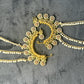 Temple Style Ear Cuffs with Triple Pearl Chains – Floral Motif Design