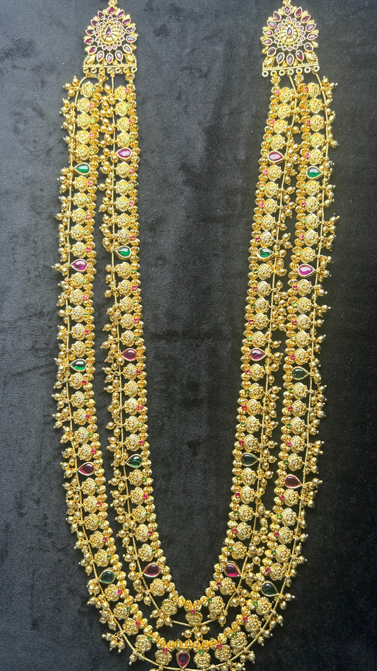 Royal Rajwadi 2-Layer Haar with Kundan
