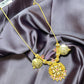 Lakshmi Coin Necklace with Floral Pendant