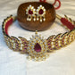 Ruby & Pearl Studded Traditional Choker Set – 1 Gram Gold Finish