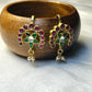 Floral Arch Ruby-Green Bugdi Earrings