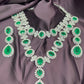 Elegant Emerald & Diamond Necklace Set
