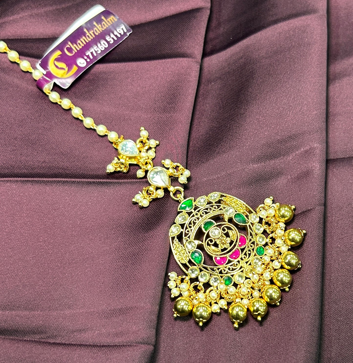 Heritage Peacock Motif Maang Tikka