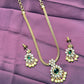 Emerald Sparkle Pearl Drop Necklace Set