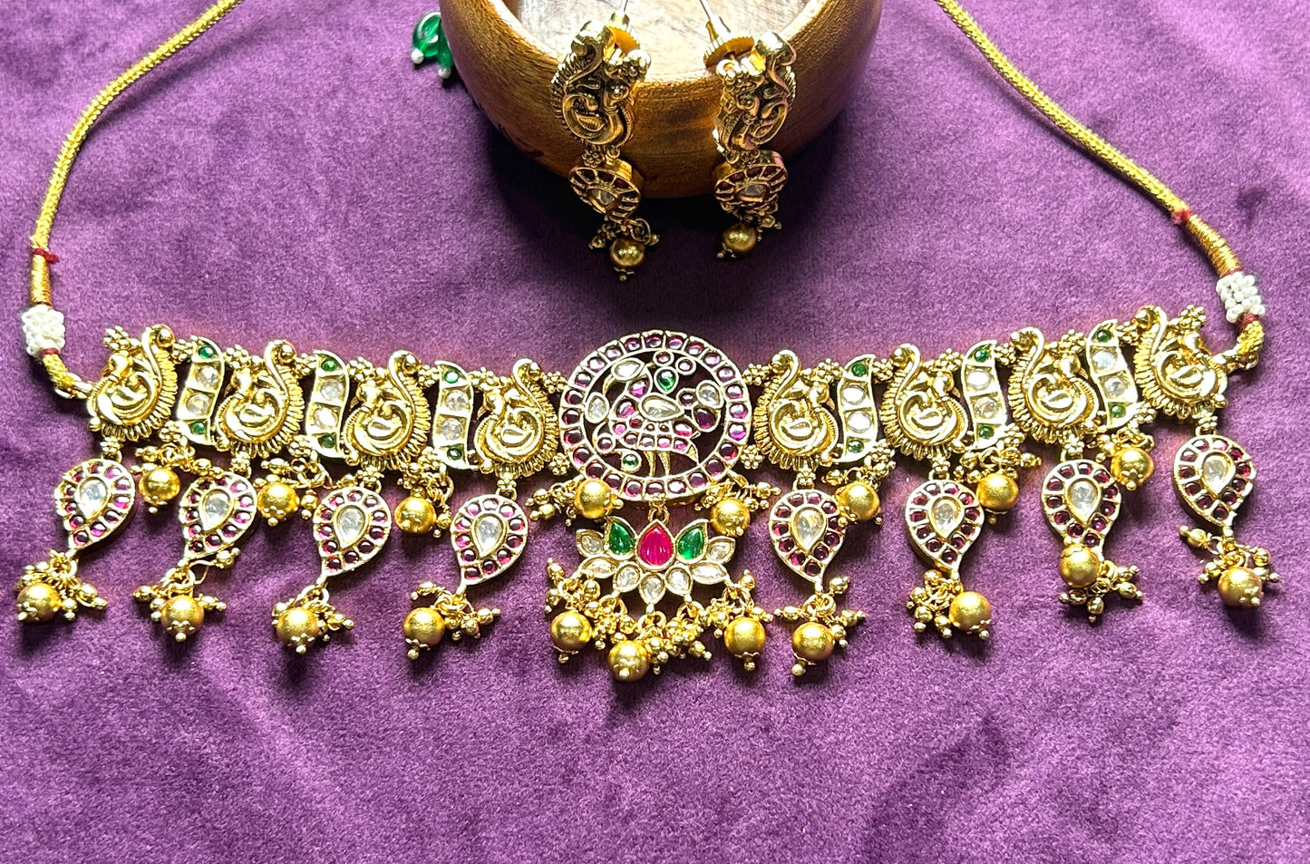 Traditional Temple Choker Necklace Set