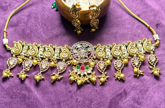 Traditional Temple Choker Necklace Set