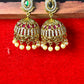 Royal Ruby & Pearl Jhumka Earrings