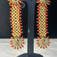 Red Lakshmi Motif Temple Earrings – Pakke Style
