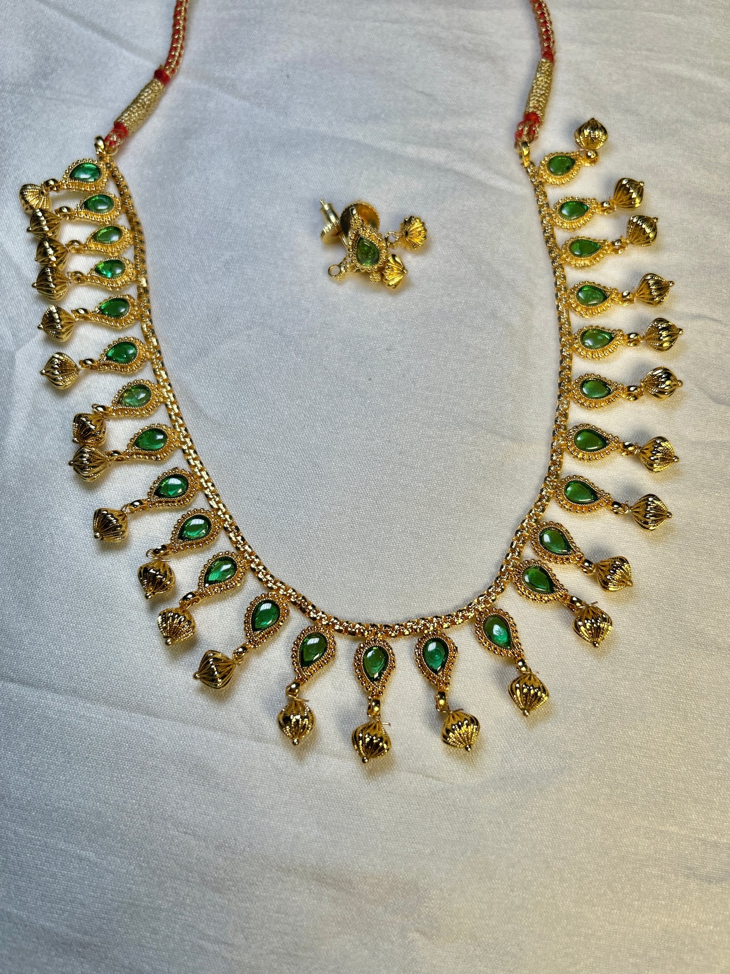 Green Stone Traditional Necklace Set