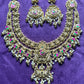Antique Meenakari Short Temple Necklace Set