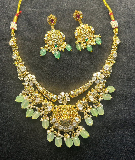 Divine Lakshmi Temple Bridal Necklace Set