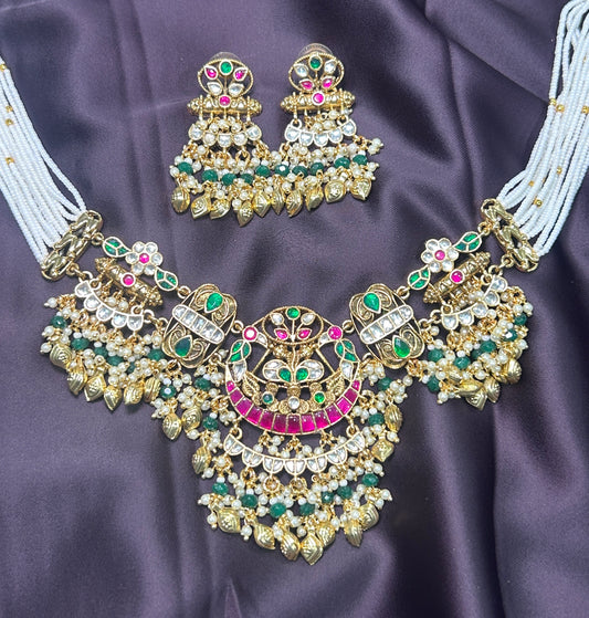 Kundan & Beaded Heritage Necklace Set