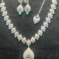 Mint Bloom CZ Necklace Set