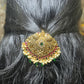 Royal Peacock Temple Hair Brooch – Ruby & Emerald Work