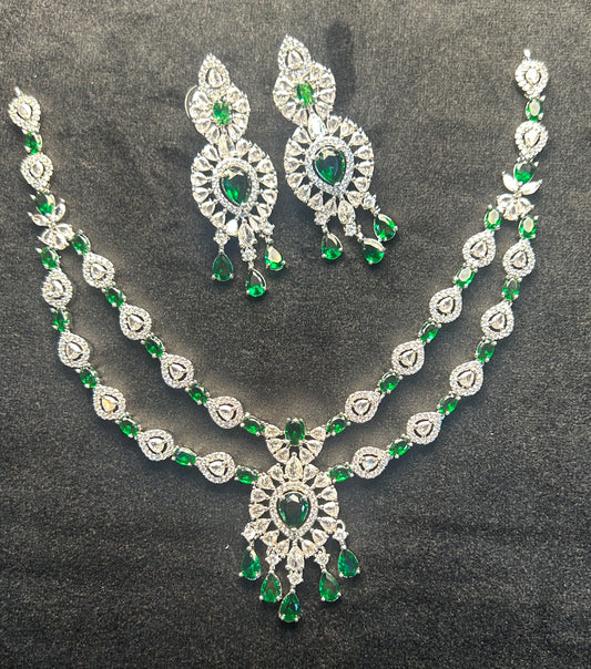Emerald Majesty Layered Necklace Set