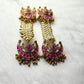 Traditional Pakke Long Earrings with Pearl Strands