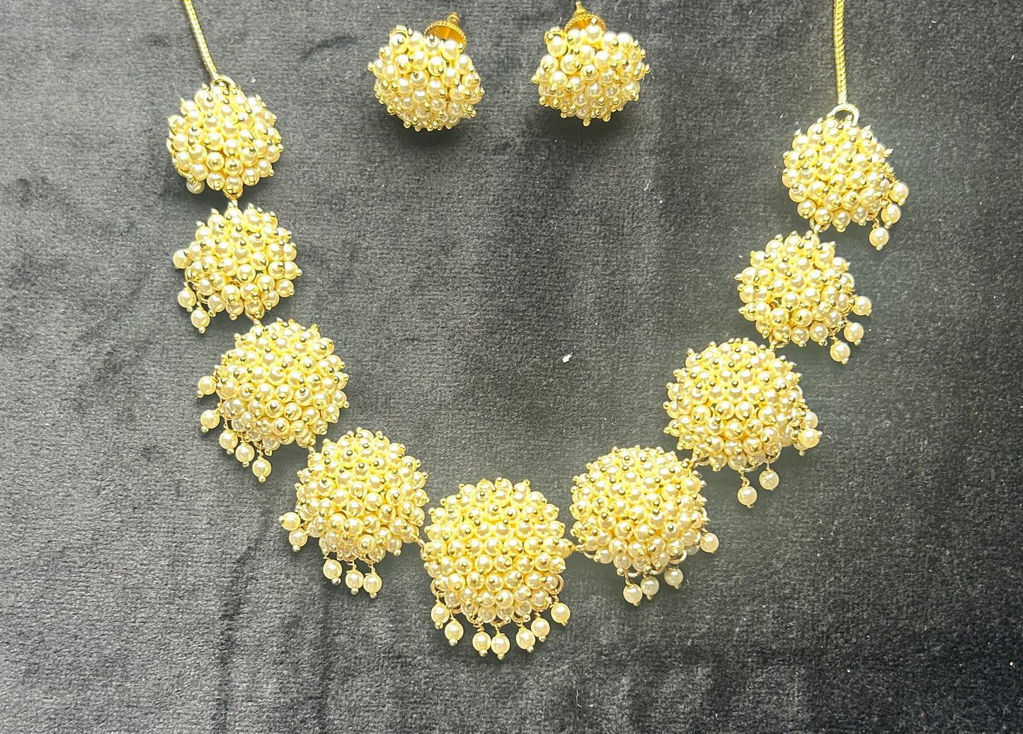 Designer Pearl Gajra Necklace Set