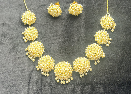 Designer Pearl Gajra Necklace Set