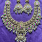 Antique Meenakari Short Temple Necklace Set