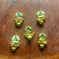 Golden Lotus Hair Accessory with Emerald Green Stone & Ghungroo