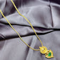 Traditional Maharashtrian Mangalsutra Pendant with Green Enamel Work