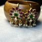 Pachi Kundan Floral Sunburst Bugdi Earrings
