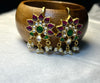 Pachi Kundan Floral Sunburst Bugdi Earrings