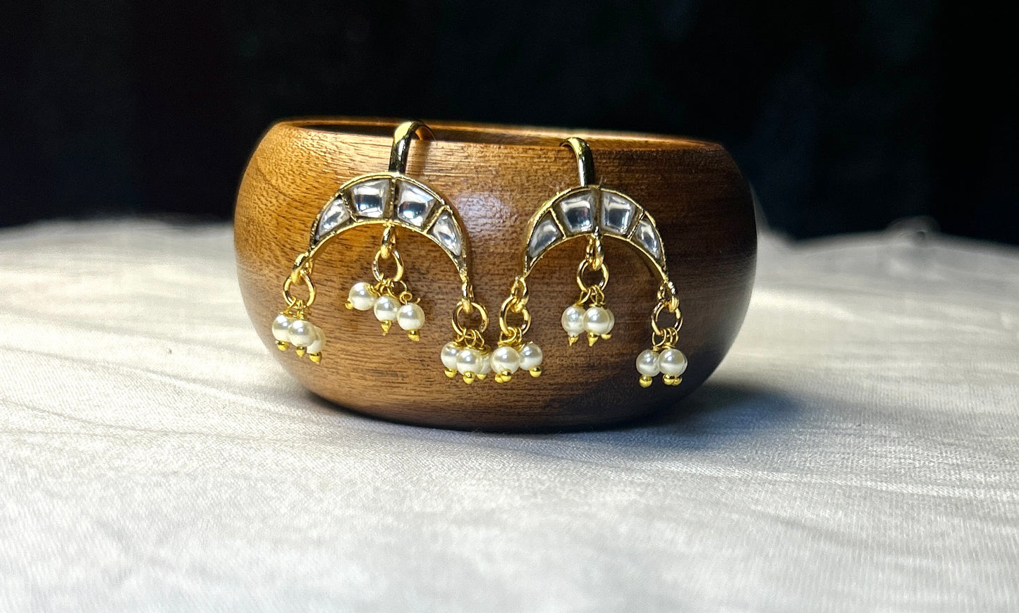 Mirror Arch Kundan Bugdi Earrings