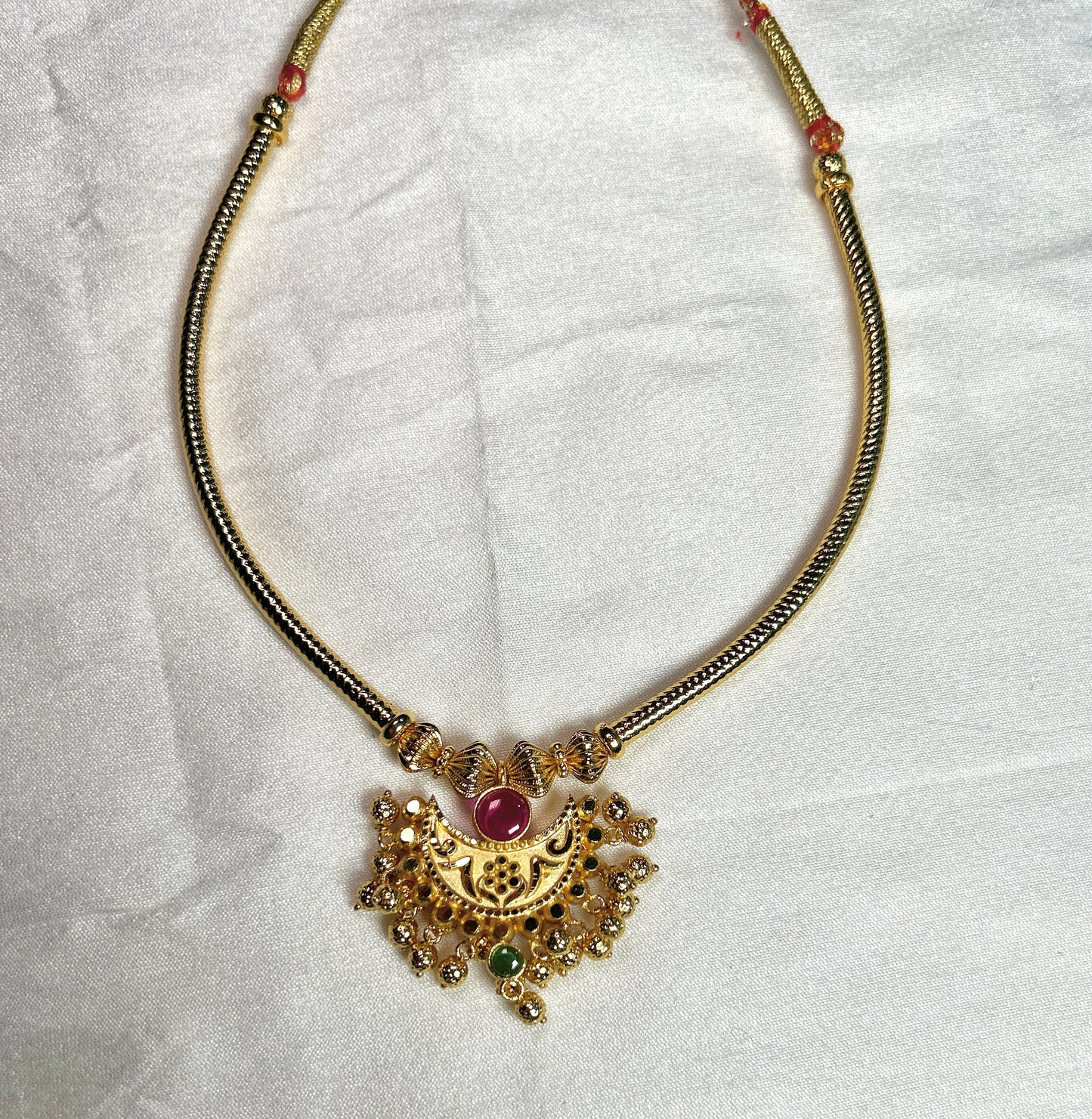 Traditional Temple-Style Gold Necklace – 1 Gram Gold