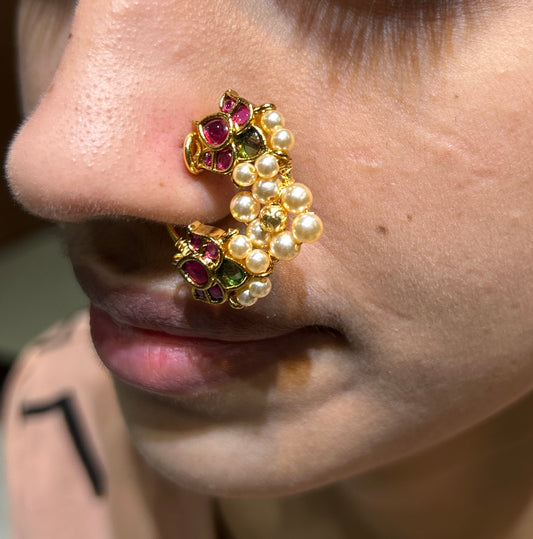 Traditional Pearl Nath with Kemp Stones