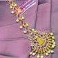 Goddess Lakshmi Temple Maang Tikka (Ruby & Pearl)