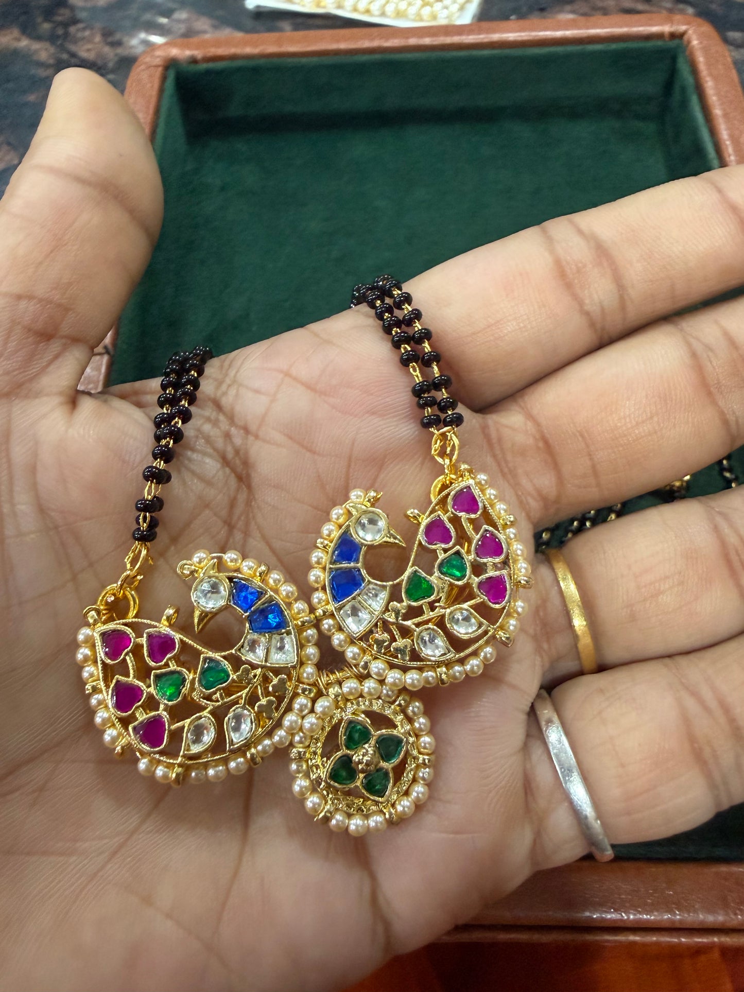 Malticolour peacock Mangalsutra